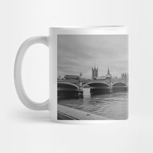 Black and White London City, Big Ben, Westminster Bridge Photography - Travel Photography Mug